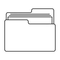 File folder icon, outline style vector
