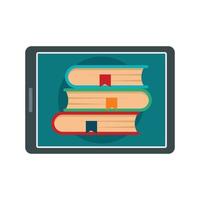 Electronic book icon, flat style vector