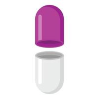 Empty capsule icon, cartoon style vector