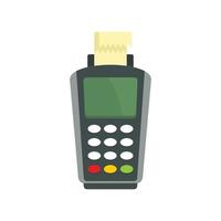 Pay by terminal money icon, flat style vector