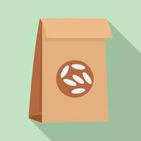 Rice package icon, flat style vector