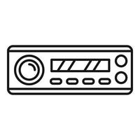 icono de audio de coche compacto, estilo de contorno vector