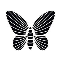 Butterfly with striped pattern on wings icon vector