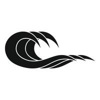 Wave splashing icon, simple black style vector