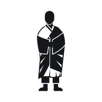 Buddhist monk icon, simple style vector