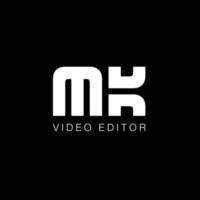 logotipo de empresa mk letter en blanco y negro vector