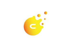 Letter C logo . C letter design vector with dots vector illustration . Letter mark logo with orange and yellow gradient.