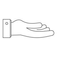 Giving gesture icon, outline style. vector