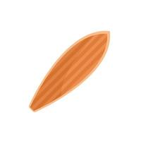 Wood surfboard icon, flat style vector