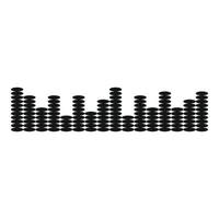 Equalizer music icon, simple black style vector