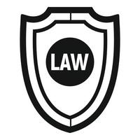 Law shield icon, simple style vector