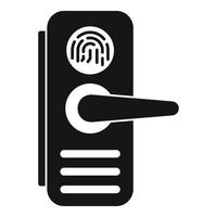 Fingerprint door lock icon, simple style vector