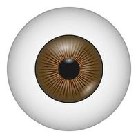 icono de lente ocular, estilo realista vector