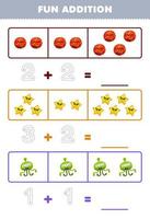 juego educativo para niños divertido además contando y rastreando el número de lindos dibujos animados planeta estrella extraterrestre hoja de trabajo imprimible del sistema solar vector