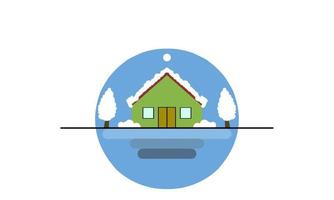 Winter illustration design, winter landscape with elegance concept vector
