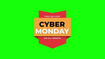 Cyber Monday sale sign banner for promo video. Sale badge. Special offer discount tags with Alpha Channel transparent background. video