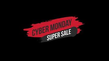 Cyber Monday sale sign banner for promo video. Sale badge. Special offer discount tags with Alpha Channel transparent background. video