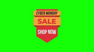 Cyber Monday sale sign banner for promo video. Sale badge. Special offer discount tags with Alpha Channel transparent background. video