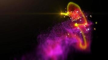 animatie van gloeiend het schieten ster vuurwerk goud licht spoor passeren, magie komeet deeltje animatie met alpha kanaal.