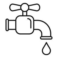 Water tap icon, outline style vector