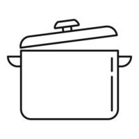 Cooking pan icon, outline style vector