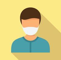 Man mask protect icon, flat style vector