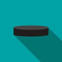 Hockey puck icon, flat style vector