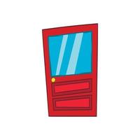 Door with glass icon, cartoon style vector