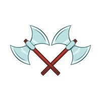 Crossed ancient battle double axes icon vector