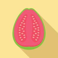 Half of guava icon, flat style vector