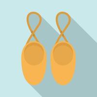 Rhythmic gymnastics shoes icon, flat style vector