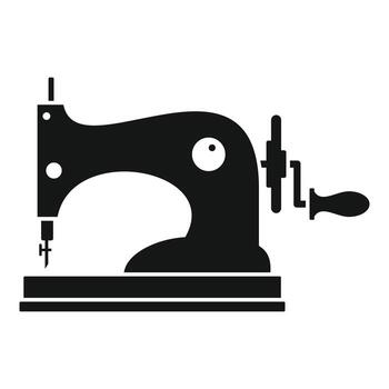 Manual sew machine icon, simple style vector