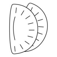 Mexican patty icon, outline style vector