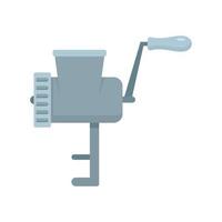 Retro meat grinder icon, flat style vector