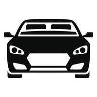 icono de coche moderno delantero, estilo simple vector