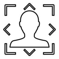 Modern face recognition icon, outline style vector
