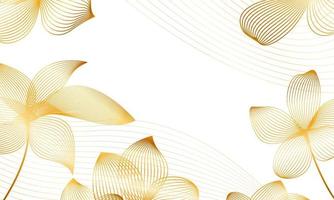 Gold gradient floral background. Gold linear elegant flower vector