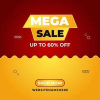 diseño de fondo de venta de banner de oferta de descuento de mega venta vector