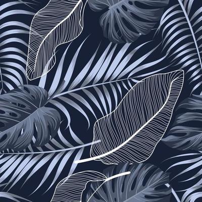 Abstract Floral seamless pattern with leaves. tropical background