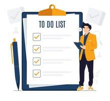 To do list planning checklist on notepad paper daily task or agreement concept illustration vector