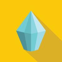 Cone shaped diamond icon, flat style. vector