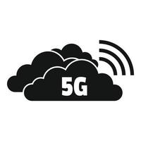 5g cloud technology icon, simple style vector