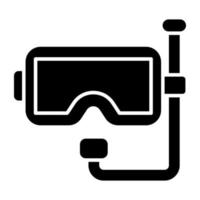 Oxygen pipe with goggles, icon of snorkeling mask vector