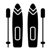 Solid design icon of canoe vector