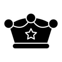 A solid design, icon of crown vector