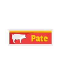 Pate tin can icon, flat style vector