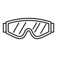 icono de gafas de seguridad, estilo de esquema vector