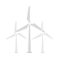 Wind turbine eco station icon, flat style vector
