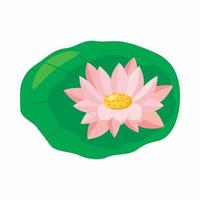 Lotus flower icon, cartoon style vector