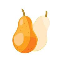 Ripe pear icon, cartoon style vector